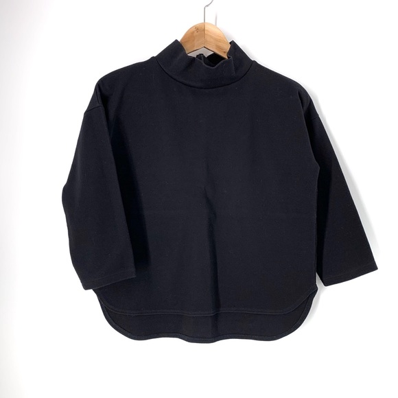 Madewell Boxy Mockneck Sweater Substantial BLACK - Picture 2 of 7